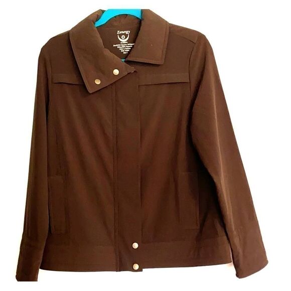 Chico’s rich dark brown zip jacket/ pockets - Picture 1 of 9